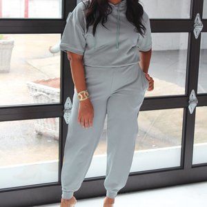 Slit Leg Sweatpants Set